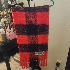 Victoria's Secret Red and Black Plaid Scarf